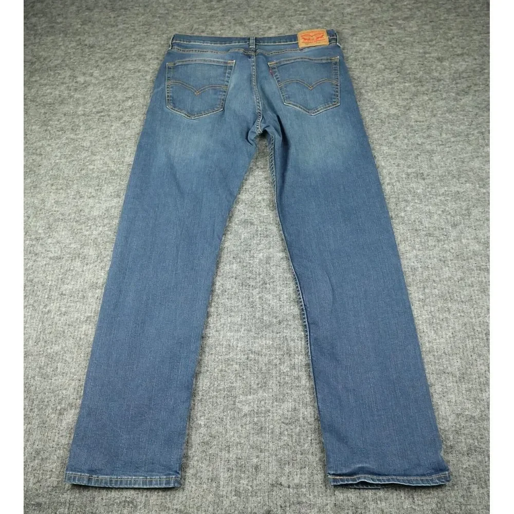 Levis Jeans Mens 36X32 Blue Denim‎ 505 Regular Fit Straight Leg Casual Med Wash